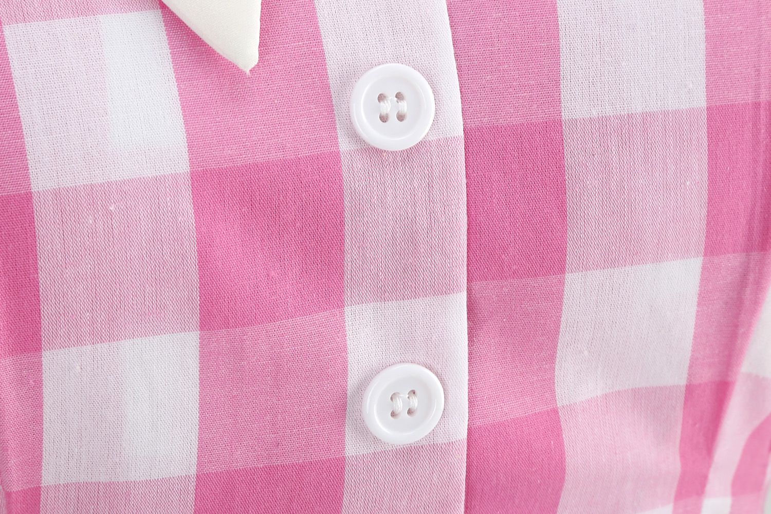 Women Vintage Pink Plaid Dress Buttons Down 50s Flared A-Line Swing Dress Pink