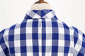 Women Vintage Pink Plaid Dress Buttons Down 50s Flared A-Line Swing Dress Pink Blue