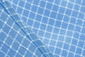 Women Vintage  Plaid Short Sleeve Dress with Belt Rockabilly Party 50S Swing Dress Blue