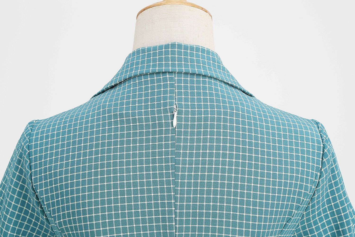 Women Vintage  Plaid Short Sleeve Dress with Belt Rockabilly Party 50S Swing Dress Green