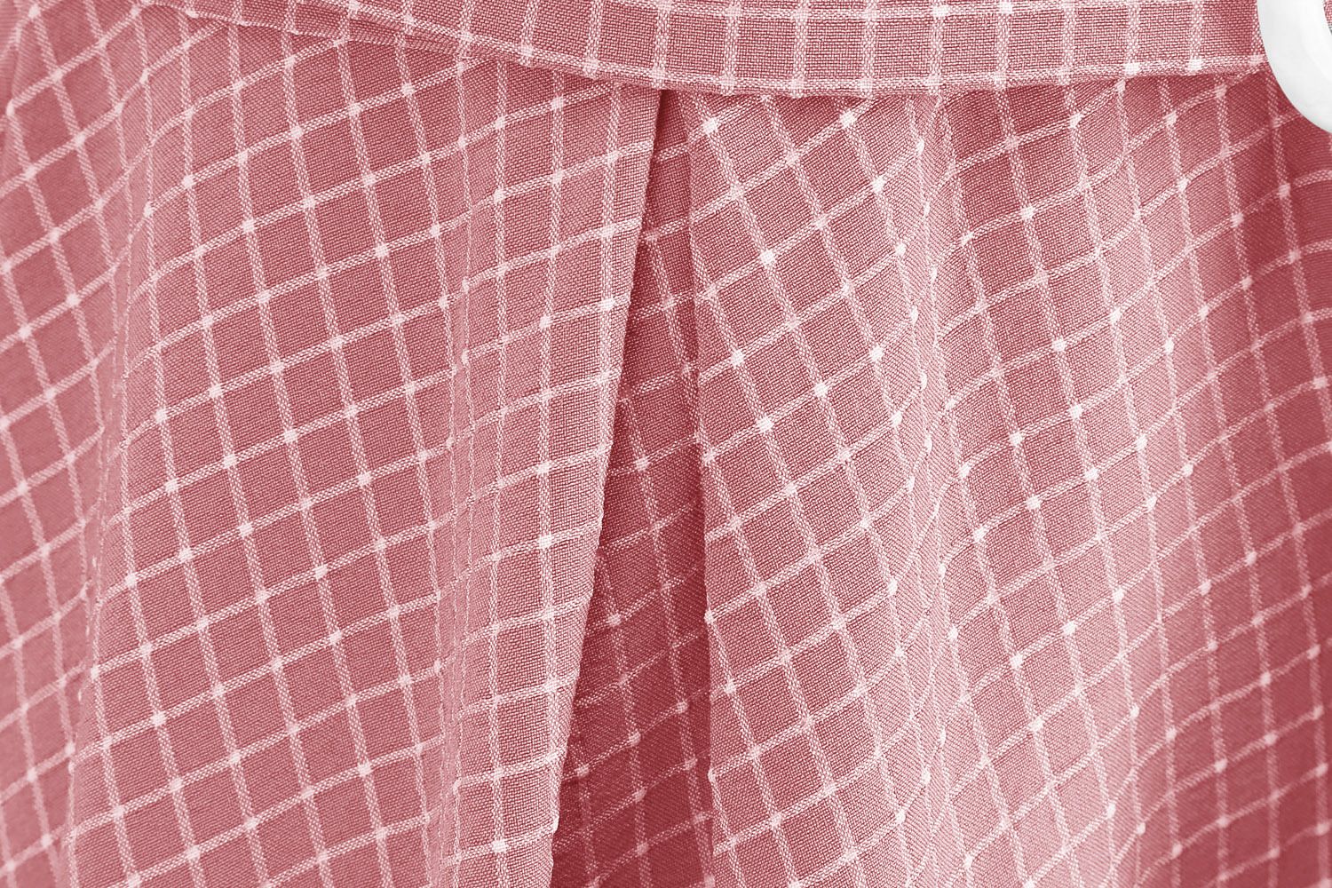 Women Vintage  Plaid Short Sleeve Dress with Belt Rockabilly Party 50S Swing Dress Pink