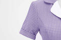 Women Vintage  Plaid Short Sleeve Dress with Belt Rockabilly Party 50S Swing Dress Purple