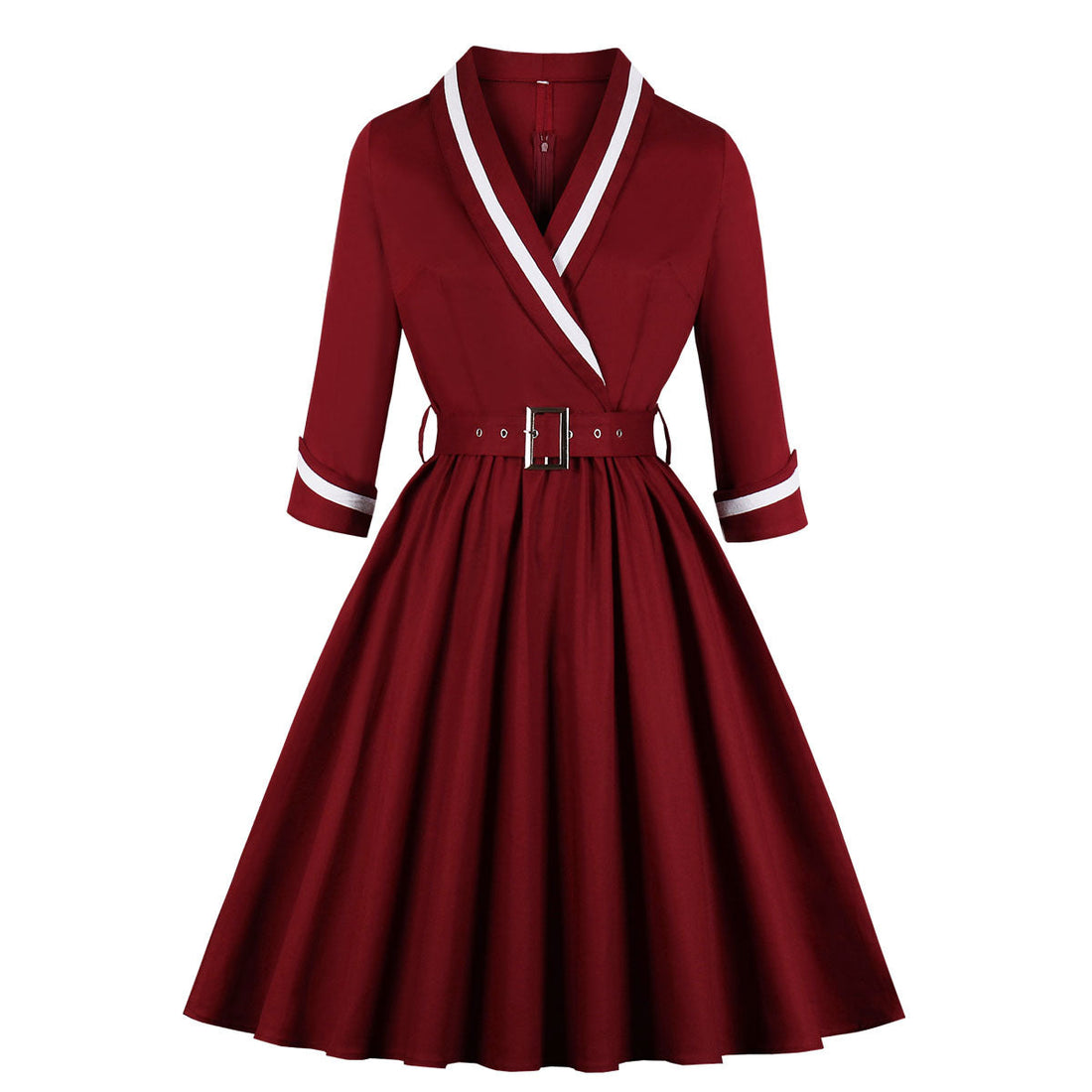 Women Vintage Polka Dot 1950s Retro Rockabilly Swing Dresses Red