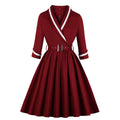 Women Vintage Polka Dot 1950s Retro Rockabilly Swing Dresses Red