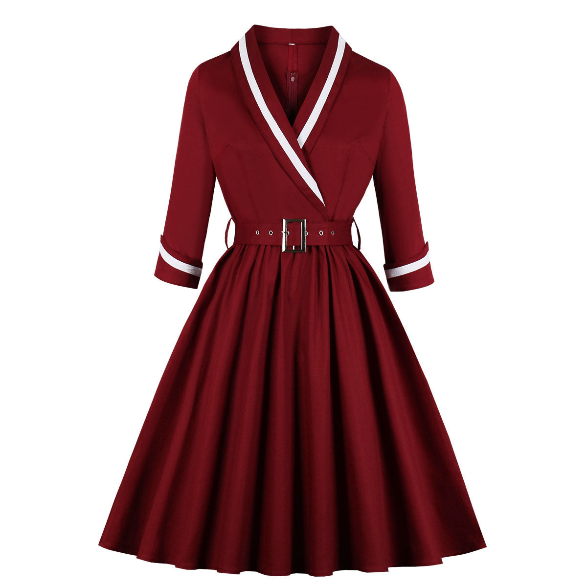 Women Vintage Polka Dot 1950s Retro Rockabilly Swing Dresses Red