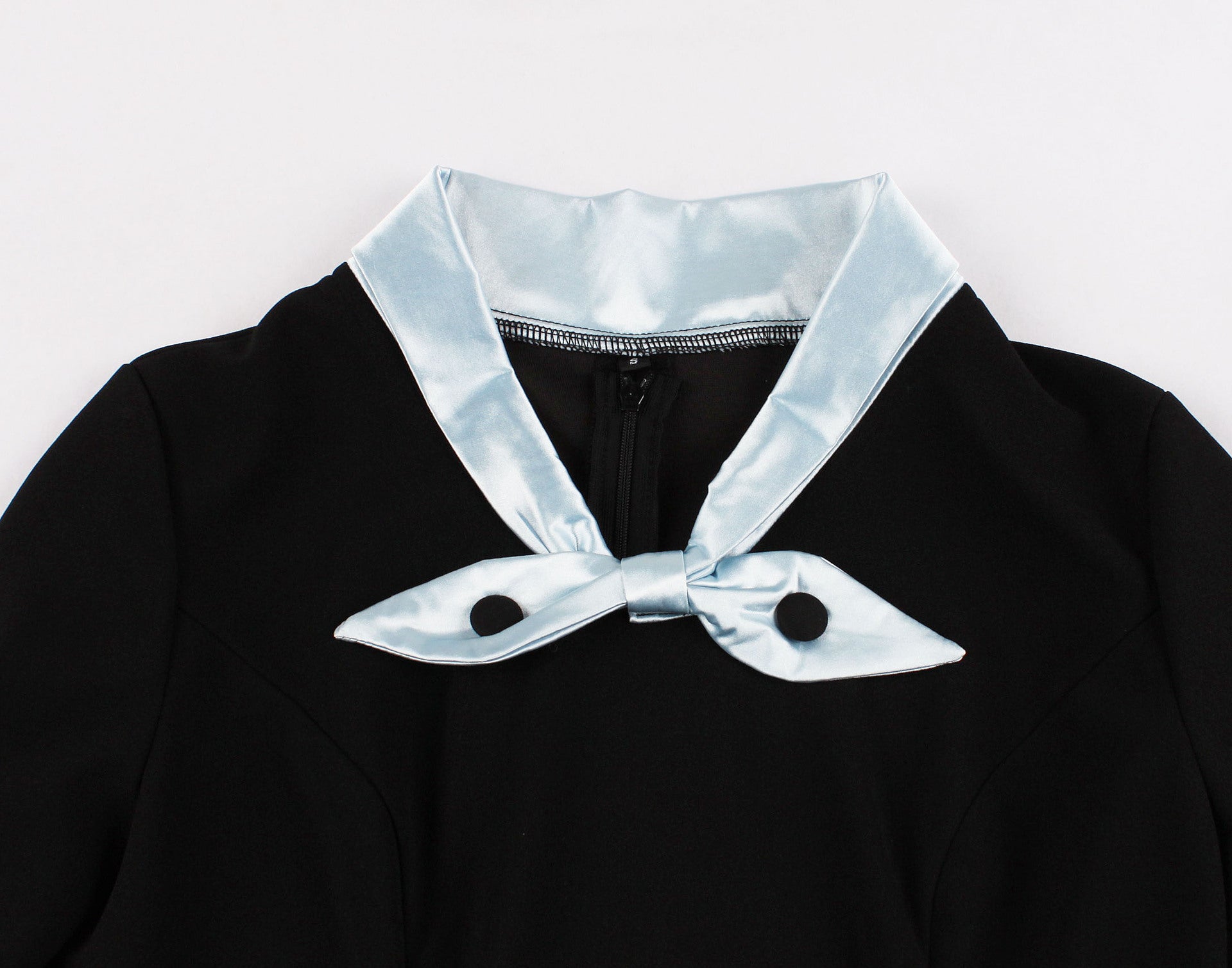 Women Vintage Short Sleeve A Line Midi Summer Dress with Belt Black