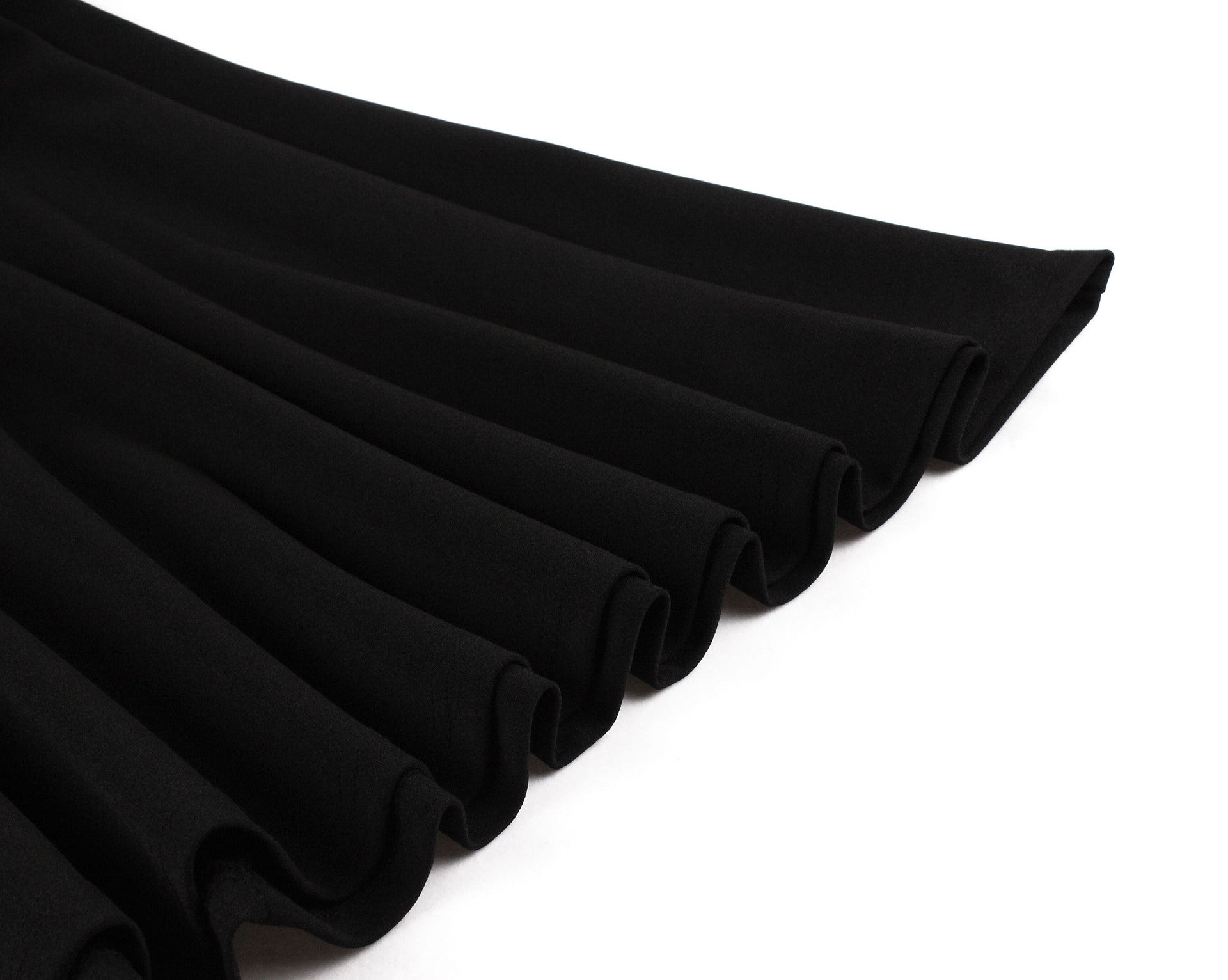Women Vintage Short Sleeve A Line Midi Summer Dress with Belt Black