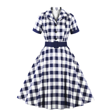 Women's Vintage Dress 1950s V-Neck Party Cocktail Dress