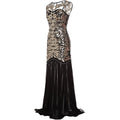 Womens 1920s Flapper Dress Vintage Gatsby Party Sequin Maxi Cocktail Dresses Gold