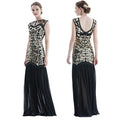 Womens 1920s Flapper Dress Vintage Gatsby Party Sequin Maxi Cocktail Dresses Gold