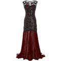 Womens 1920s Flapper Dress Vintage Gatsby Party Sequin Maxi Cocktail Dresses Red