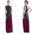 Womens 1920s Flapper Dress Vintage Gatsby Party Sequin Maxi Cocktail Dresses Red