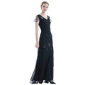 Womens 1920s Vintage Sequins Fringe Long Gatsby Flapper Gown Party Cocktail Dresses Black