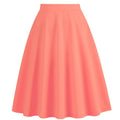 Womens 1950s Adult Poodle Skirt Costume Swing A-Line Pleated Skirt Orange