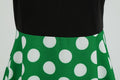 Womens 1950s Polka Dot Summer Dress Sleeveless V-Neck Elegant Vintage Party Dress Green