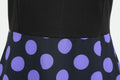 Womens 1950s Polka Dot Summer Dress Sleeveless V-Neck Elegant Vintage Party Dress Purple