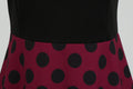 Womens 1950s Polka Dot Summer Dress Sleeveless V-Neck Elegant Vintage Party Dress Purple Black