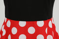 Womens 1950s Polka Dot Summer Dress Sleeveless V-Neck Elegant Vintage Party Dress Red White