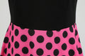 Womens 1950s Polka Dot Summer Dress Sleeveless V-Neck Elegant Vintage Party Dress Rose