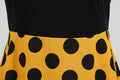Womens 1950s Polka Dot Summer Dress Sleeveless V-Neck Elegant Vintage Party Dress Yellow