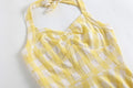 Womens 1950s Princess Cosplay Dress Halter Audrey Hepburn Costume Gown Yellow