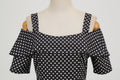 Womens 1950s Retro Rockabilly Polka Dot Casual Dress Vintage Style Prom Dress Black