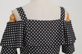 Womens 1950s Retro Rockabilly Polka Dot Casual Dress Vintage Style Prom Dress Black