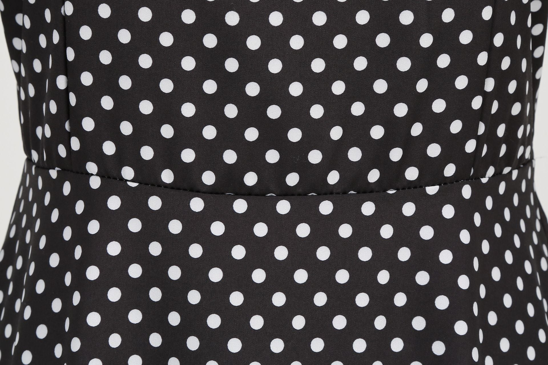 Womens 1950s Retro Rockabilly Polka Dot Casual Dress Vintage Style Prom Dress Black