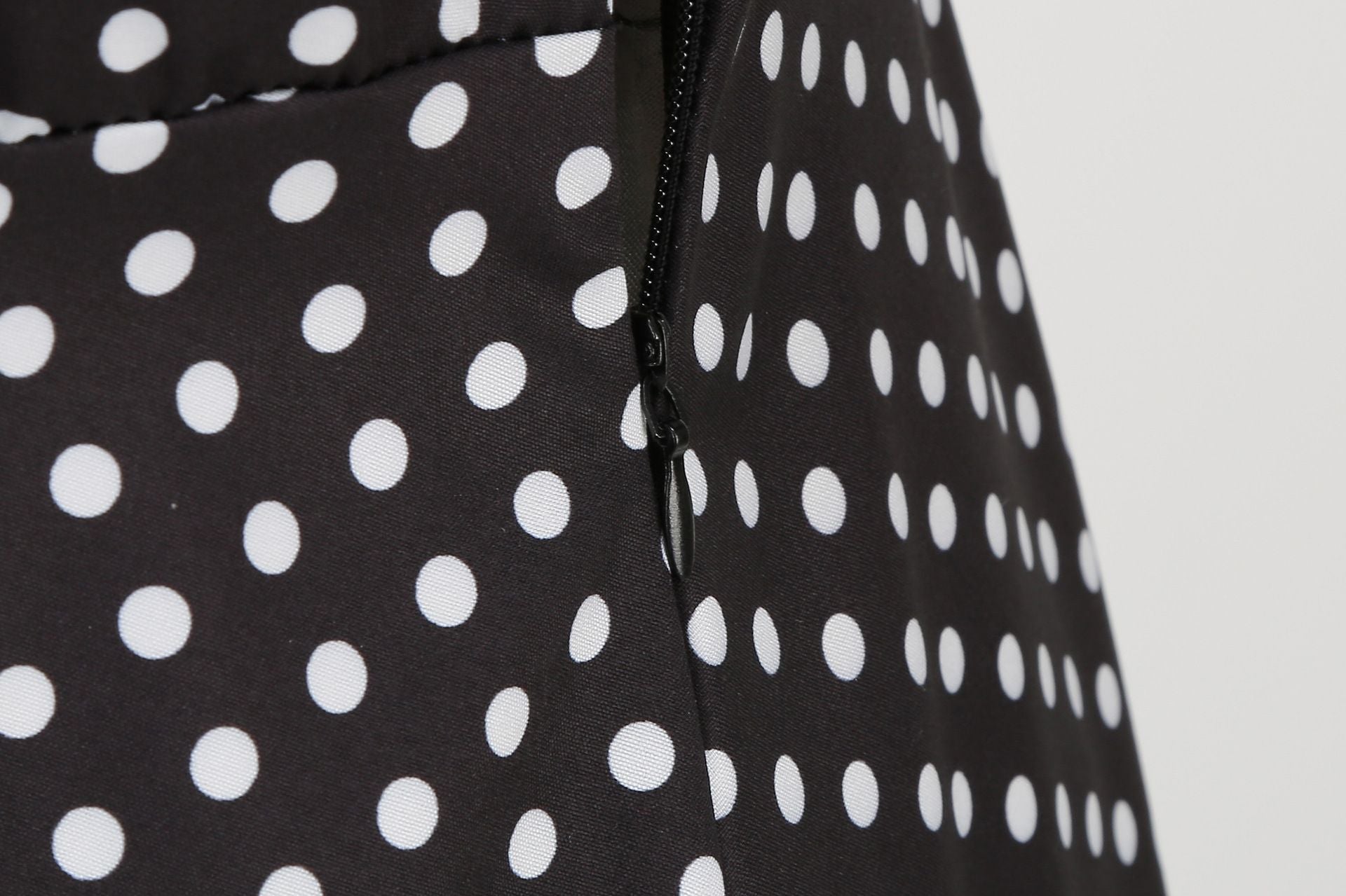 Womens 1950s Retro Rockabilly Polka Dot Casual Dress Vintage Style Prom Dress Black