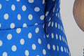 Womens 1950s Retro Rockabilly Polka Dot Casual Dress Vintage Style Prom Dress Blue