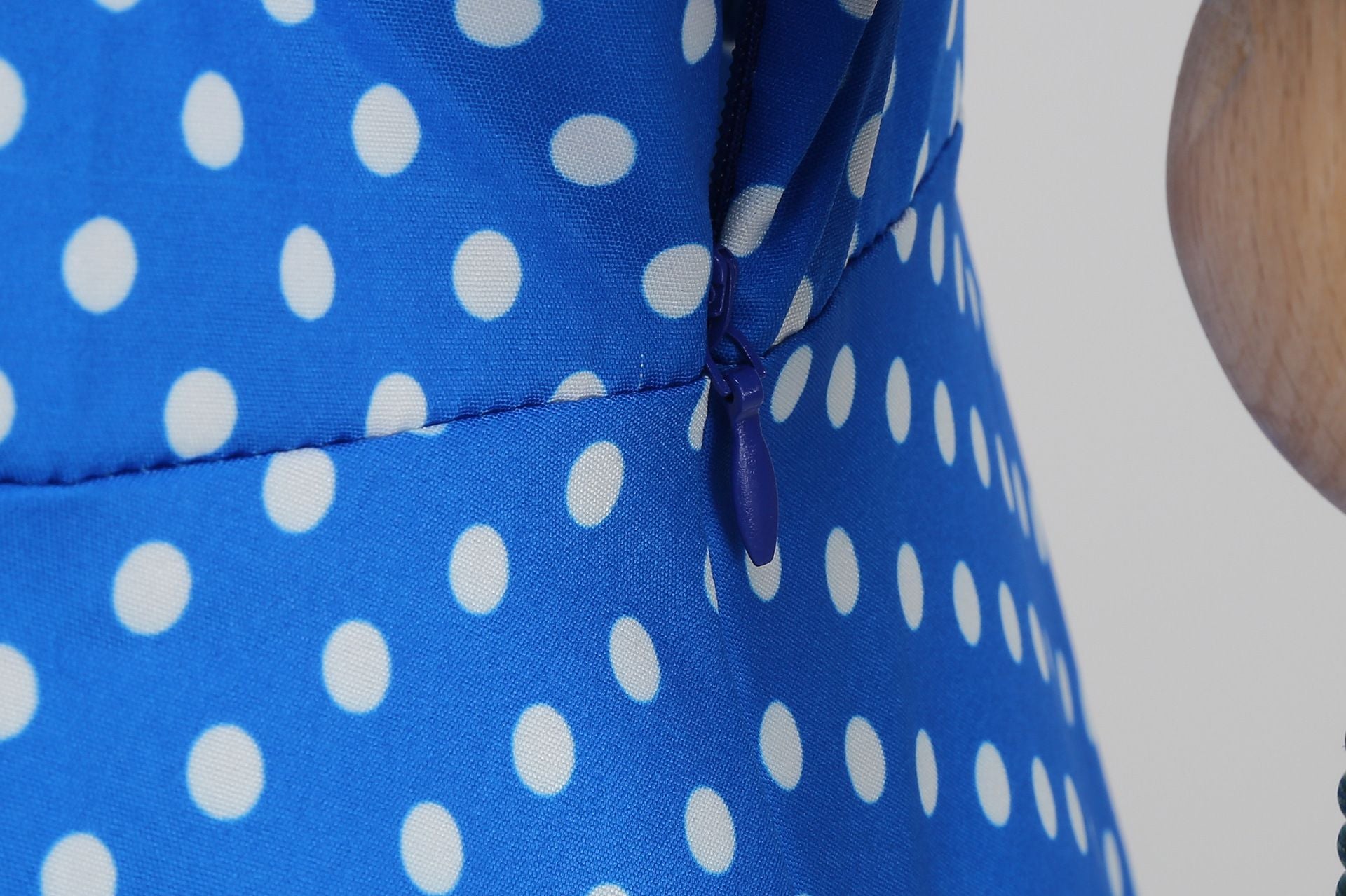 Womens 1950s Retro Rockabilly Polka Dot Casual Dress Vintage Style Prom Dress Blue