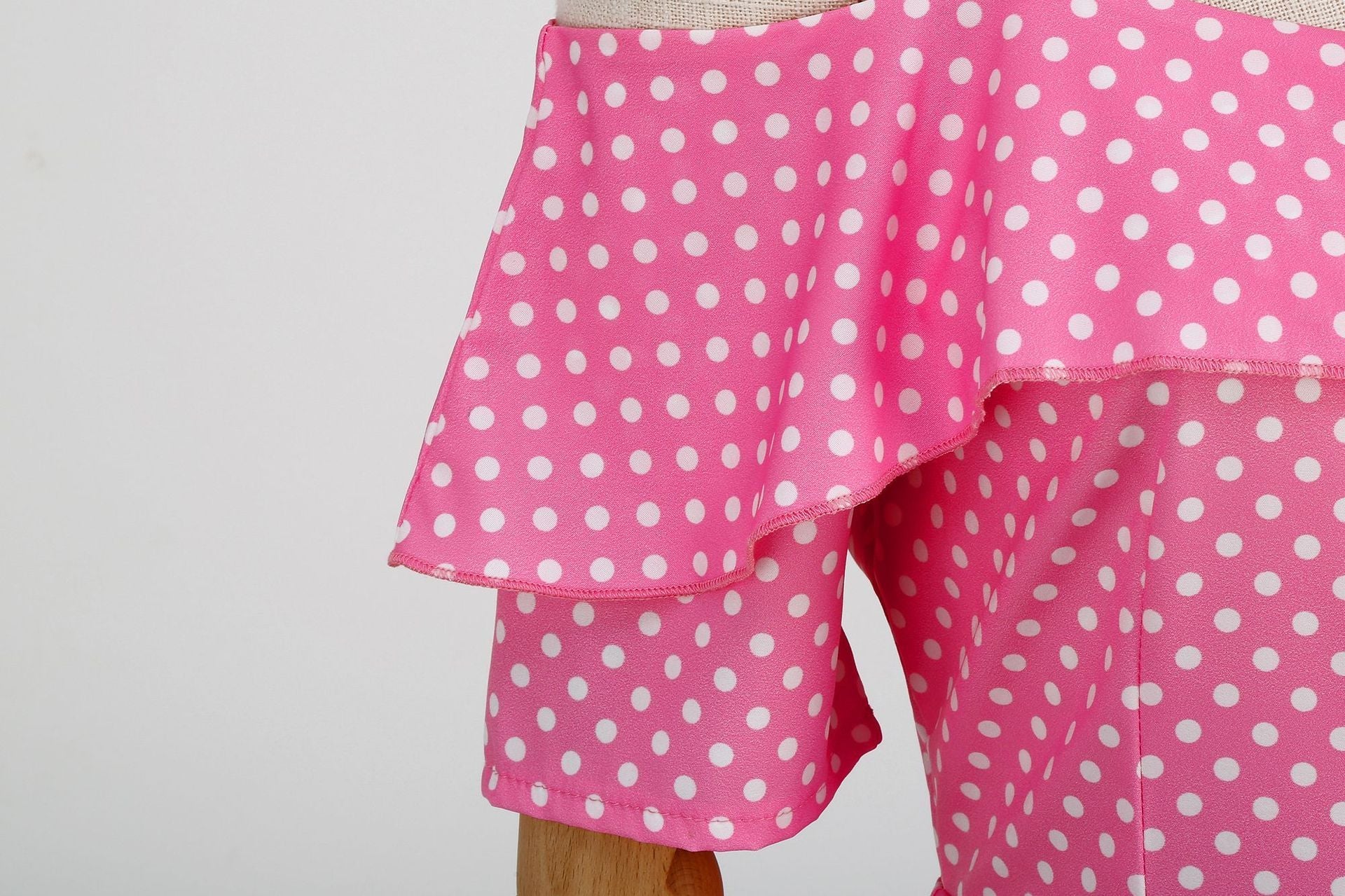 Womens 1950s Retro Rockabilly Polka Dot Casual Dress Vintage Style Prom Dress Pink