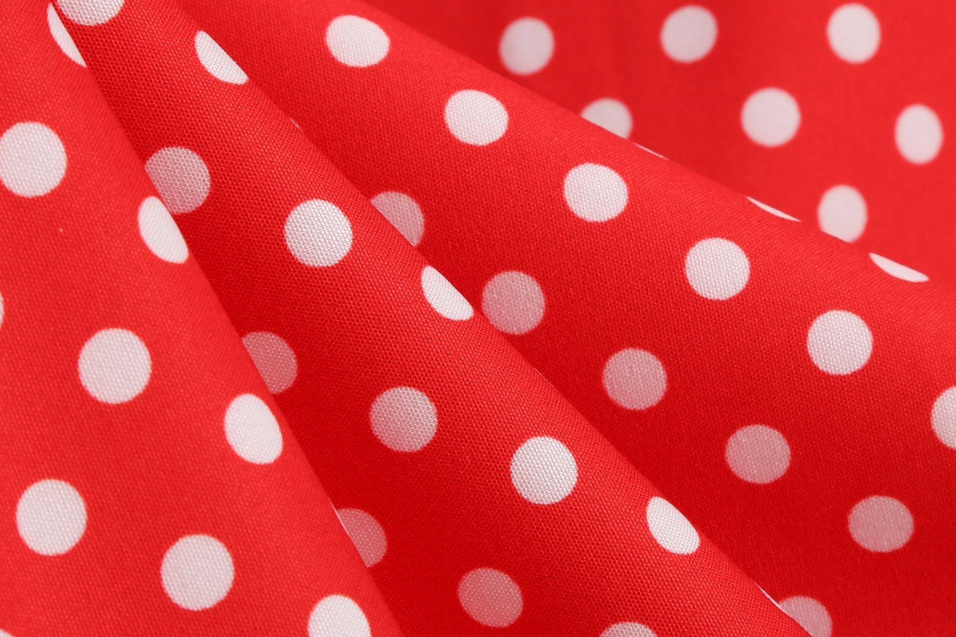 Womens 1950s Retro Rockabilly Polka Dot Casual Dress Vintage Style Prom Dress Red
