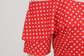 Womens 1950s Retro Rockabilly Polka Dot Casual Dress Vintage Style Prom Dress Red