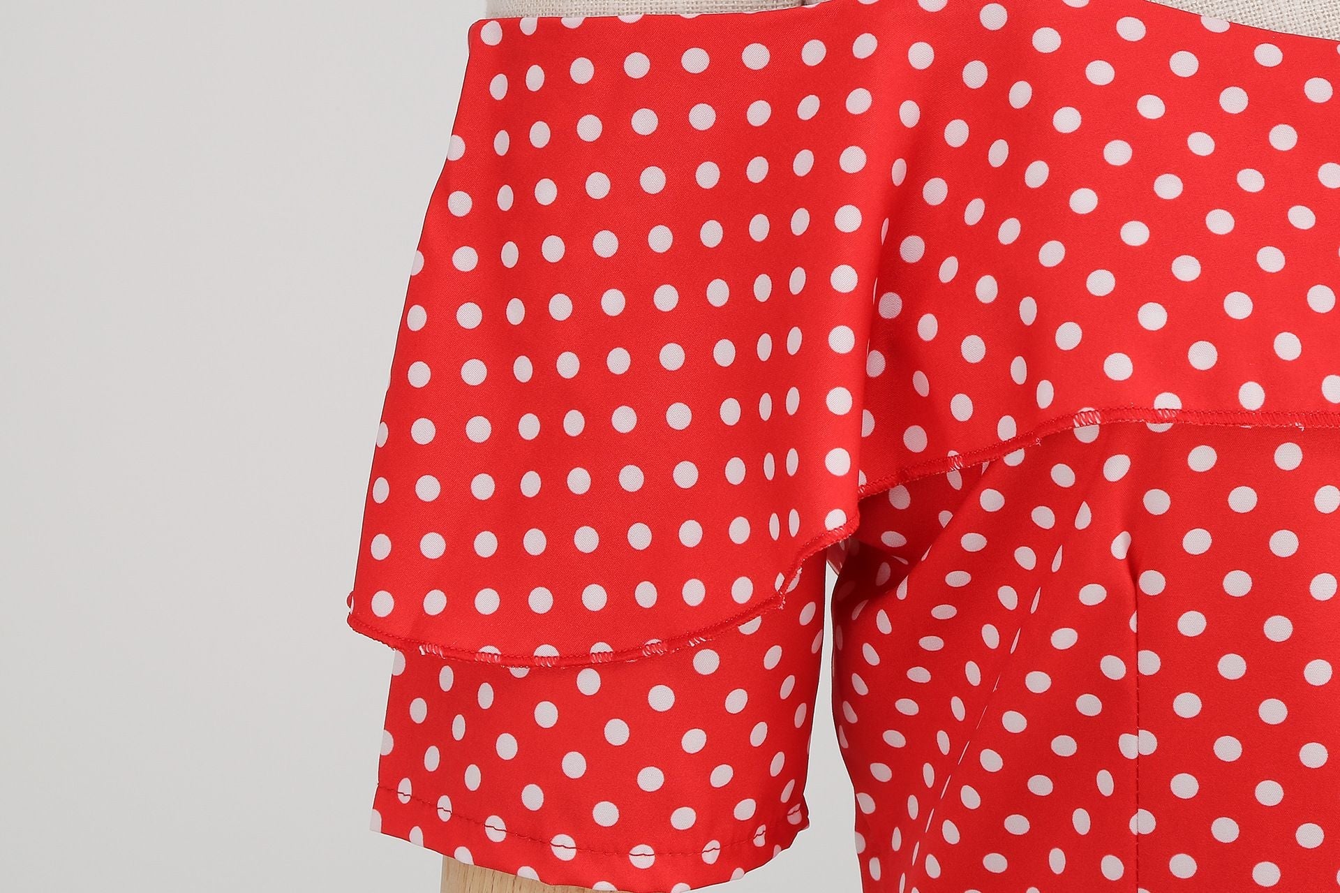 Womens 1950s Retro Rockabilly Polka Dot Casual Dress Vintage Style Prom Dress Red