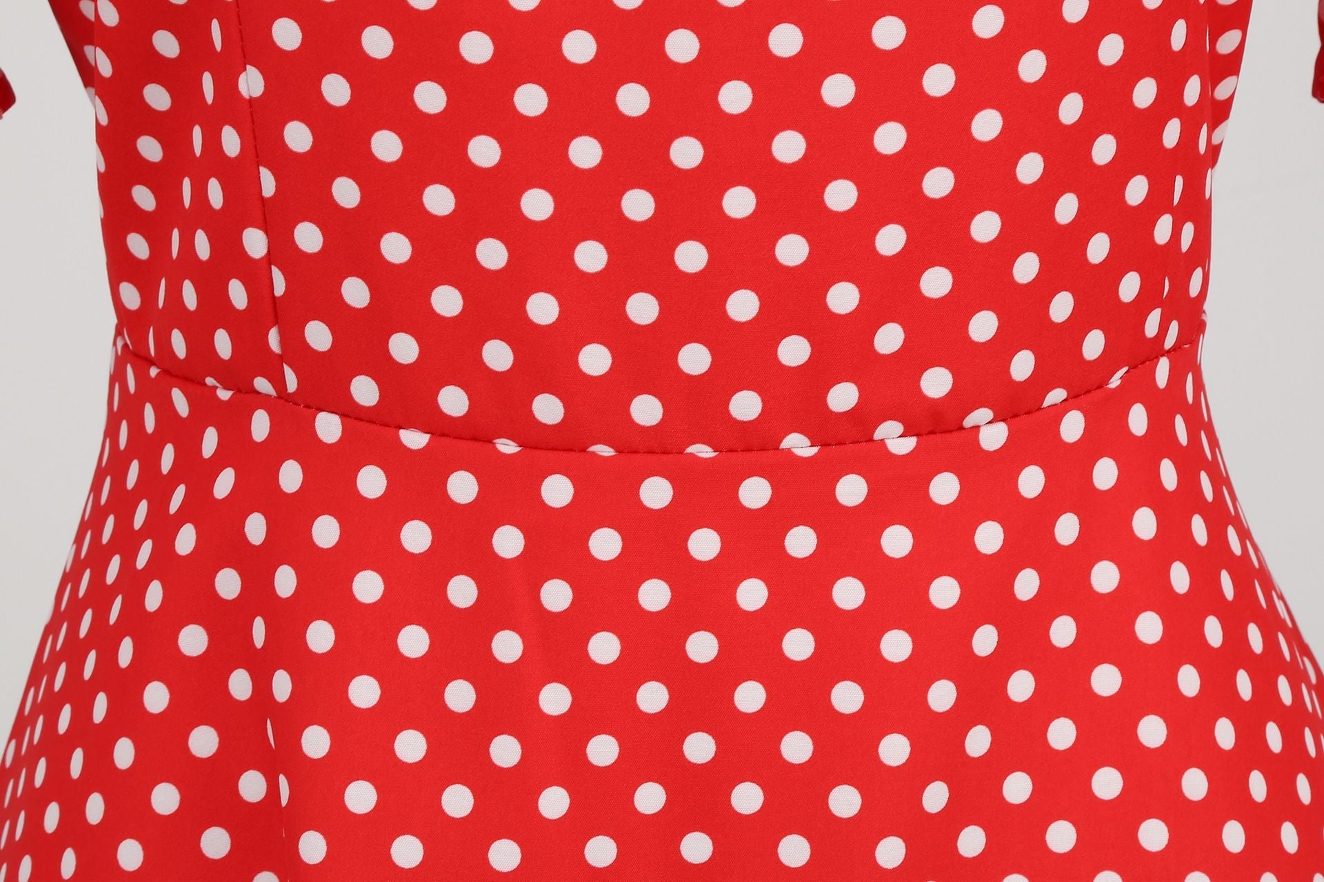 Womens 1950s Retro Rockabilly Polka Dot Casual Dress Vintage Style Prom Dress Red
