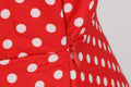 Womens 1950s Retro Rockabilly Polka Dot Casual Dress Vintage Style Prom Dress Red