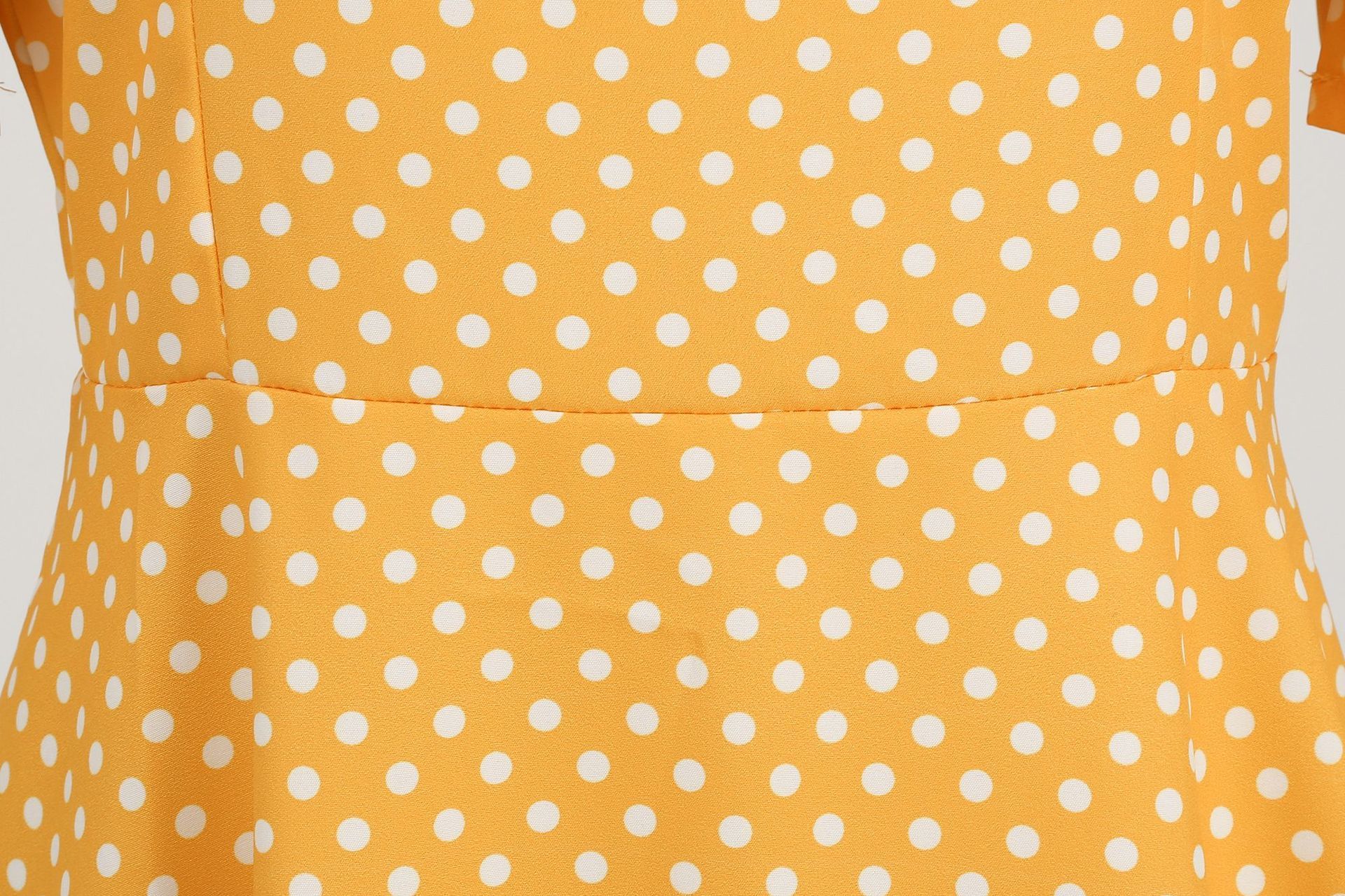 Womens 1950s Retro Rockabilly Polka Dot Casual Dress Vintage Style Prom Dress Yellow