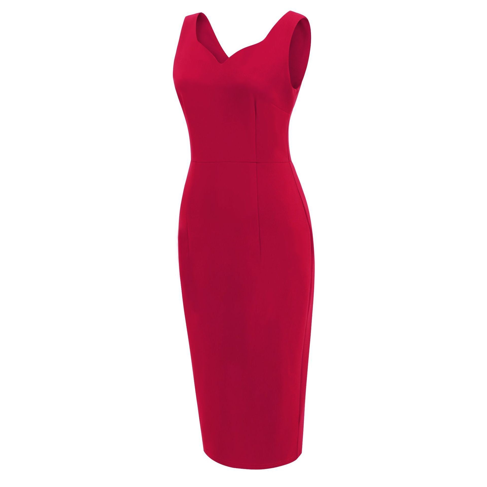 Womens 1950s Sexy Bodycon Dresses for Party Sleeveless V Neck Pencil Dress