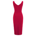 Womens 1950s Sexy Bodycon Dresses for Party Sleeveless V Neck Pencil Dress