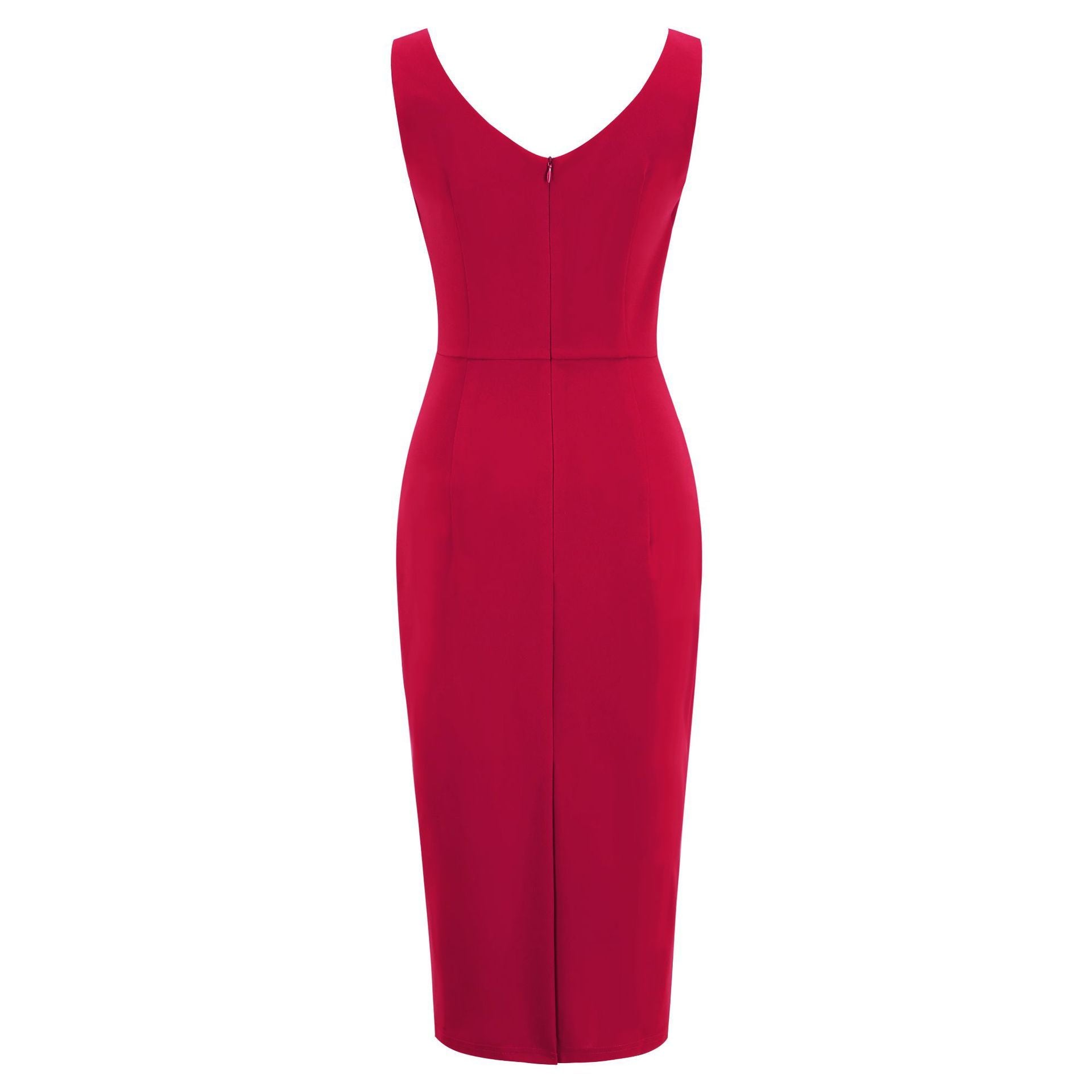 Womens 1950s Sexy Bodycon Dresses for Party Sleeveless V Neck Pencil Dress