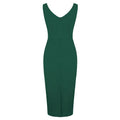 Womens 1950s Sexy Bodycon Dresses for Party Sleeveless V Neck Pencil Dress Green