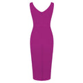 Womens 1950s Sexy Bodycon Dresses for Party Sleeveless V Neck Pencil Dress Rose