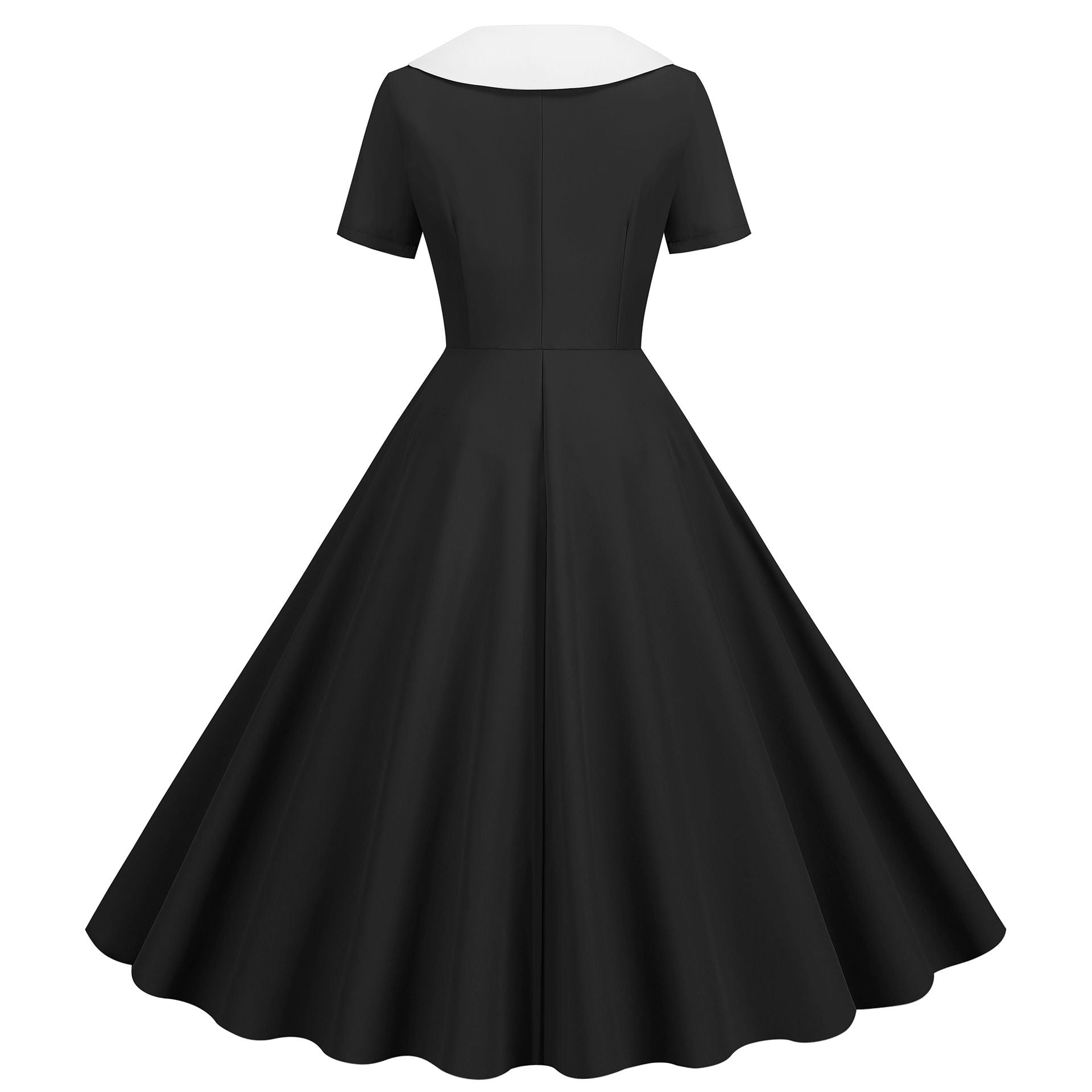 Womens 1950s Vintage Audrey Hepburn Style Cocktail Swing Costume Dresses Black