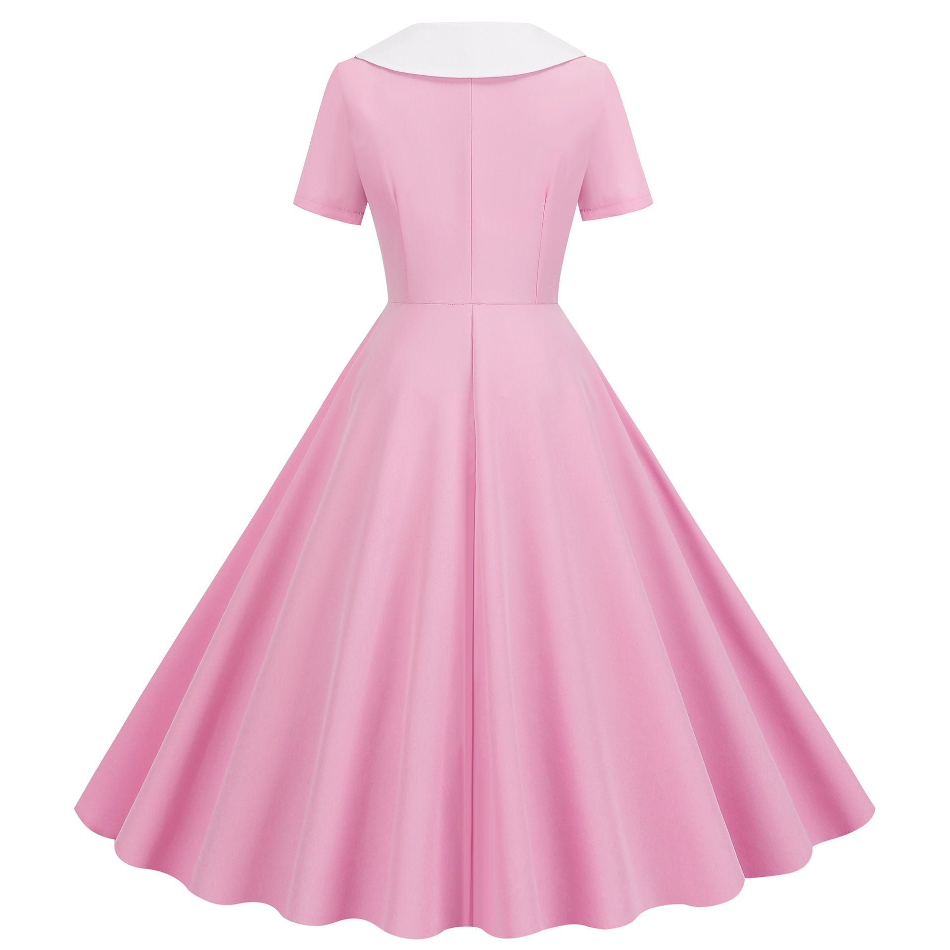 Womens 1950s Vintage Audrey Hepburn Style Cocktail Swing Costume Dresses Pink