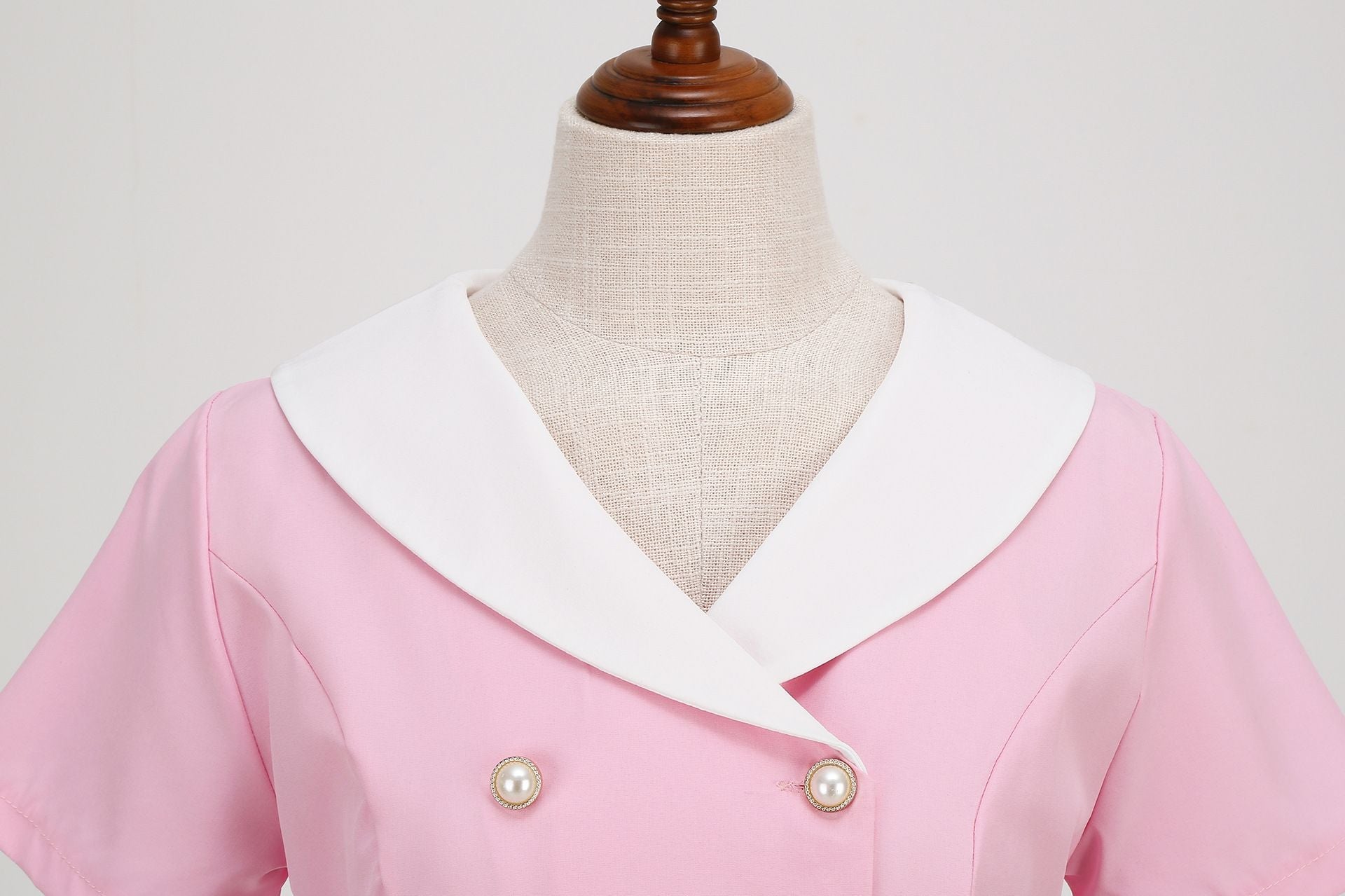 Womens 1950s Vintage Audrey Hepburn Style Cocktail Swing Costume Dresses Pink