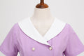 Womens 1950s Vintage Audrey Hepburn Style Cocktail Swing Costume Dresses Purple