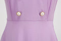 Womens 1950s Vintage Audrey Hepburn Style Cocktail Swing Costume Dresses Purple