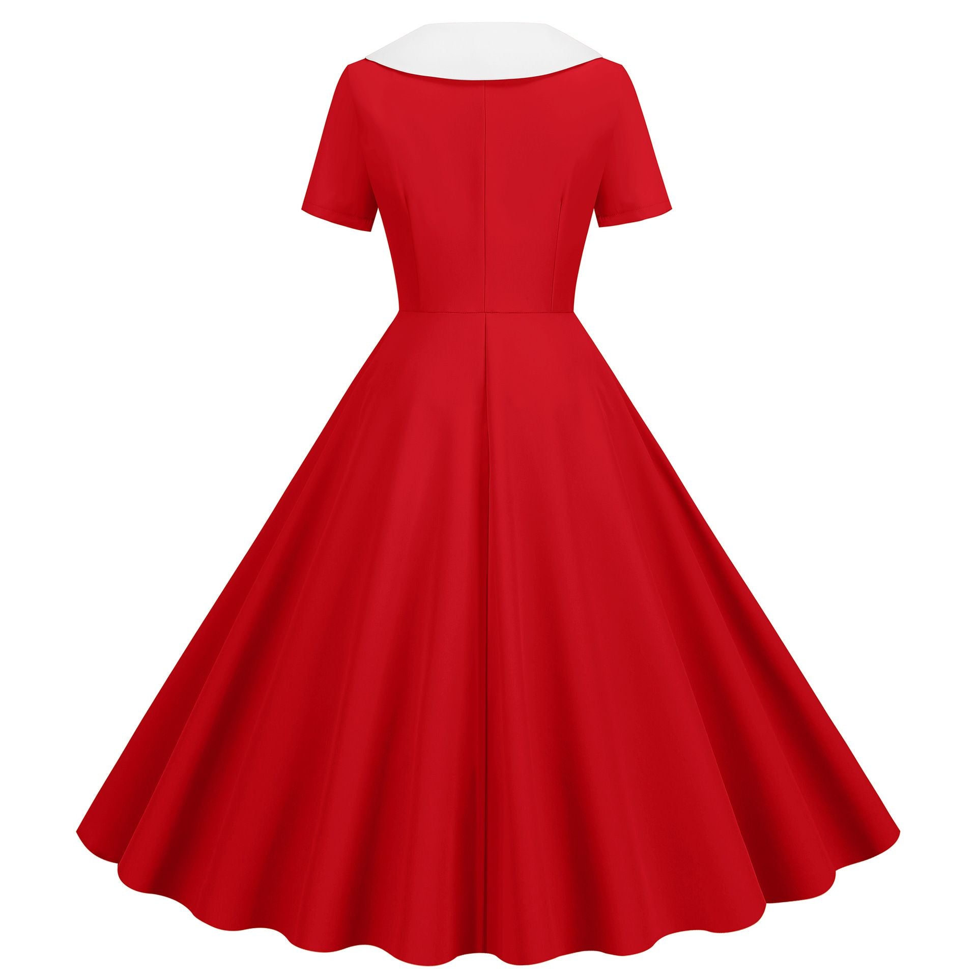 Womens 1950s Vintage Audrey Hepburn Style Cocktail Swing Costume Dresses Red