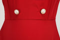 Womens 1950s Vintage Audrey Hepburn Style Cocktail Swing Costume Dresses Red